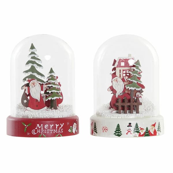 Julepynt DKD Home Decor Harpiks Krystal Julemanden (2 pcs) (9 x 9 x 11 cm)