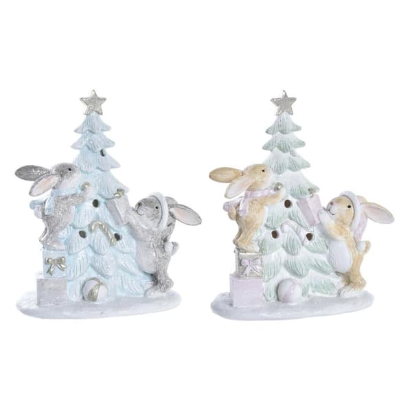 Julepynt DKD Home Decor Træ Harpiks (13,5 x 8 x 16 cm) (2 enheder)