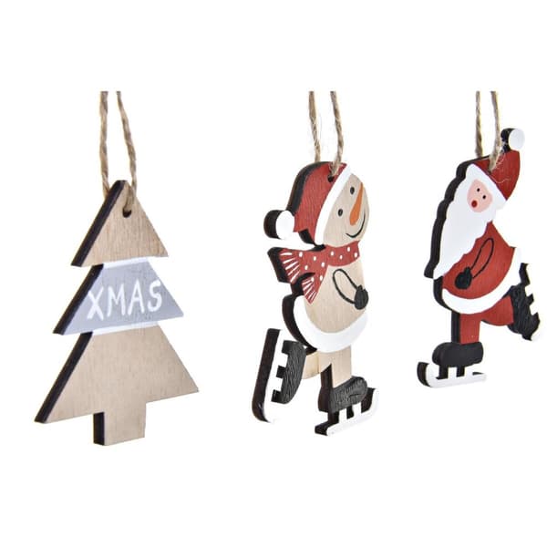 Juledekorationssæt DKD Home Decor Træ MDF (21 x 7,7 x 1,5 cm) (2 enheder)