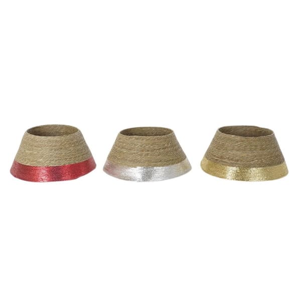 Juletræ nederdel DKD Home Decor Fiber Havgræs (57 x 57 x 28 cm) (3 enheder)