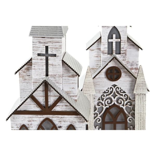 Joulukuusenpallo DKD Home Decor Kirkko MDF (12,5 x 11 x 33 cm) (2 osaa)