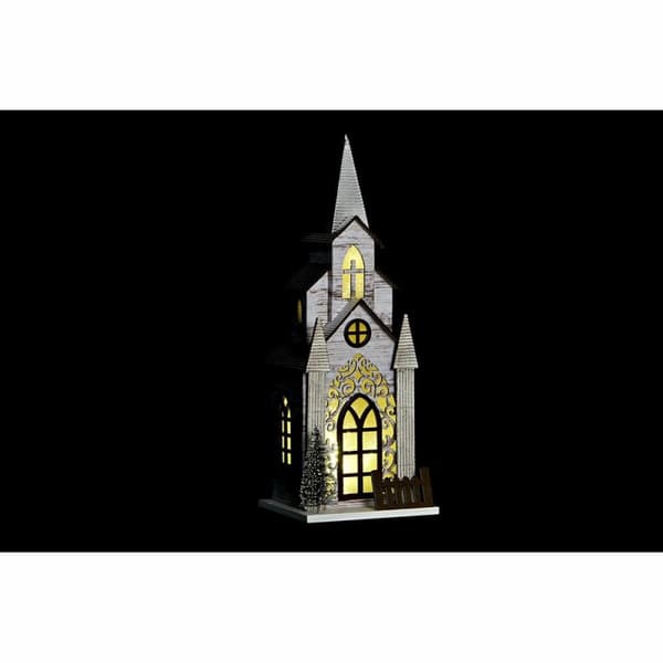 Joulukuusenpallo DKD Home Decor Kirkko MDF (12,5 x 11 x 33 cm) (2 osaa)