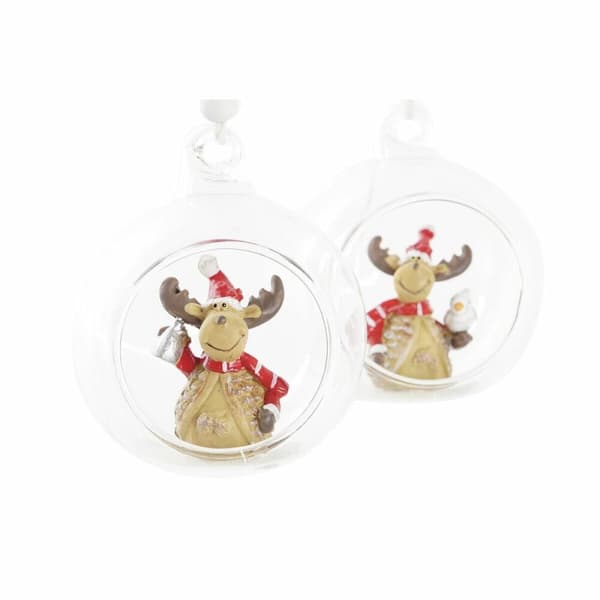 Joulukuusenpallo DKD Home Decor Kristalli Hartsi Poro (7 x 6 x 8 cm) (4 osaa)