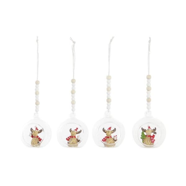 Joulukuusenpallo DKD Home Decor Kristalli Hartsi Poro (7 x 6 x 8 cm) (4 osaa)