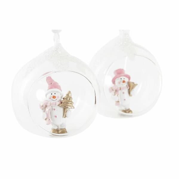 Joulukuusenpallo DKD Home Decor Kristalli Hartsi (7 x 6 x 8 cm) (4 osaa)