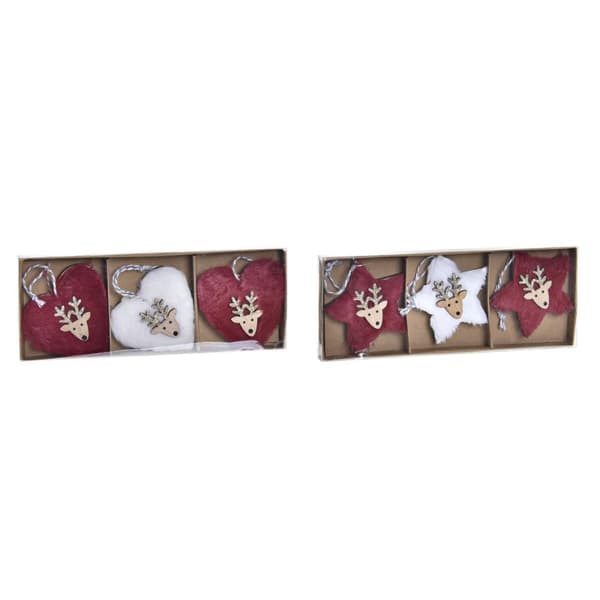 Juldekorationer DKD Home Decor Polyester (21 x 8 x 1 cm) (8 cm) (2 antal)