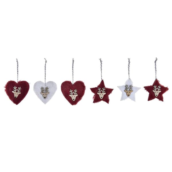 Juldekorationer DKD Home Decor Polyester (21 x 8 x 1 cm) (8 cm) (2 antal)