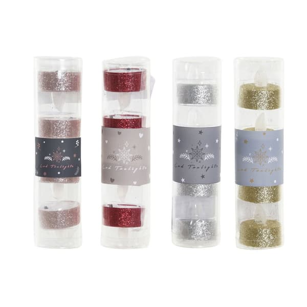 Ljus DKD Home Decor LED Ljus Jul (4 x 4 x 5 cm) (4 antal)