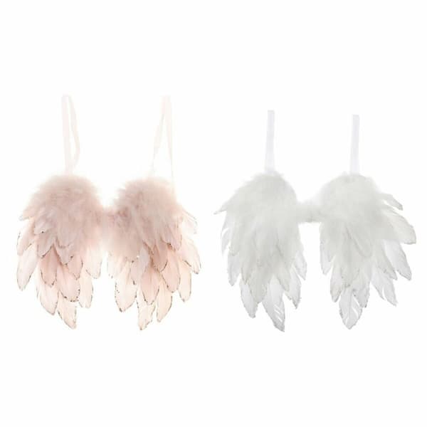 Joulukuusenpallo DKD Home Decor Höyhenet (2 pcs) (28 x 4 x 33 cm)