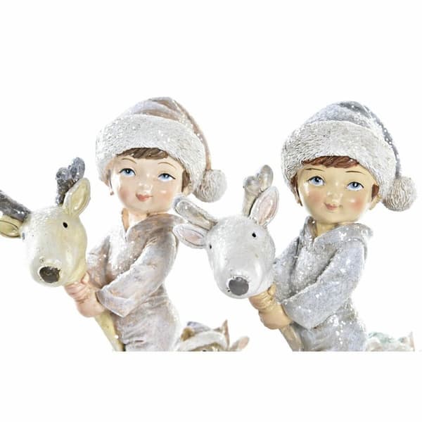 Joulukuusenpallo DKD Home Decor Hartsi Lapsi (11 x 5,5 x 12 cm) (2 osaa)