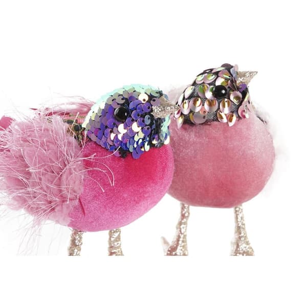 Joulukuusenpallo DKD Home Decor Polyesteri Paukštis (18 x 8 x 13 cm) (3) (3 osaa)
