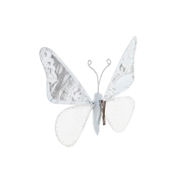 Joulukuusenpallo DKD Home Decor Polyesteri Perhonen (2 osaa) (23 x 3 x 19 cm)