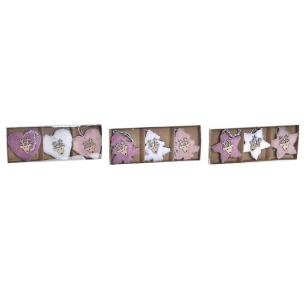 Joulukoristesetti DKD Home Decor Polyesteri (22 x 8 x 1 cm) (3 osaa)