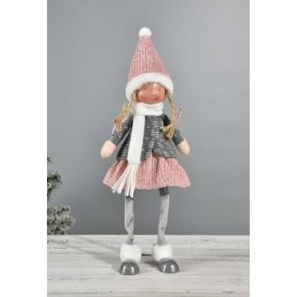 Koristehahmo DKD Home Decor Joulu Nukke Polyesteri Tytöt (15 x 9 x 43 cm) (2 osaa)