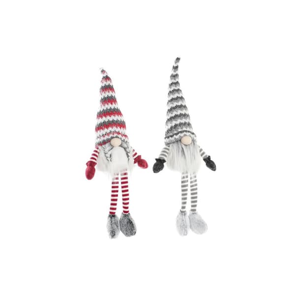 Koristehahmo DKD Home Decor Joulu Menninkäinen LED Valo Polyesteri (22 x 12 x 64 cm) (2 osaa)