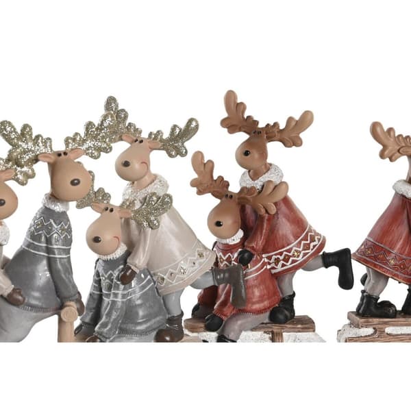 Joulukuusenpallo DKD Home Decor Hartsi Poro (13 x 6 x 18 cm) (4 osaa)