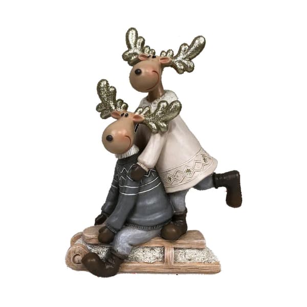 Joulukuusenpallo DKD Home Decor Hartsi Poro (13 x 6 x 18 cm) (4 osaa)