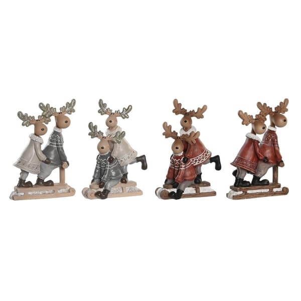 Joulukuusenpallo DKD Home Decor Hartsi Poro (13 x 6 x 18 cm) (4 osaa)