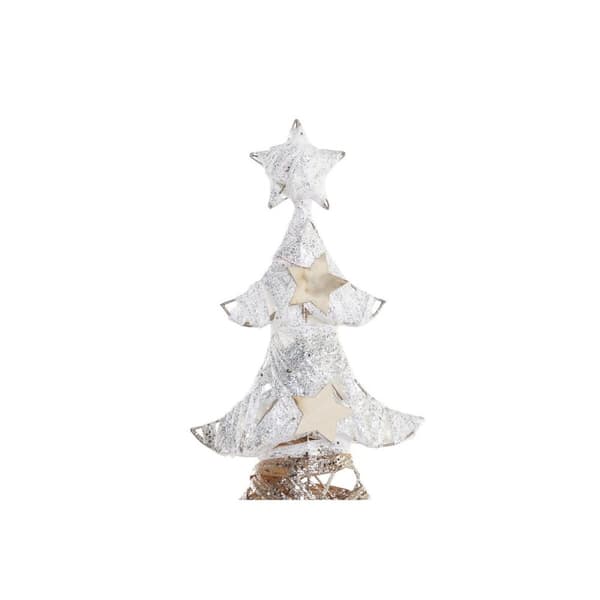 Juletræ DKD Home Decor Gylden Hvid Spanskrør (32 x 10 x 56 cm) (2 enheder)