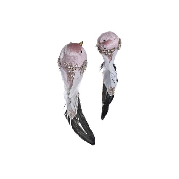 Julepynt DKD Home Decor Polyester Ptica (25 x 8 x 8 cm) (2 enheder)