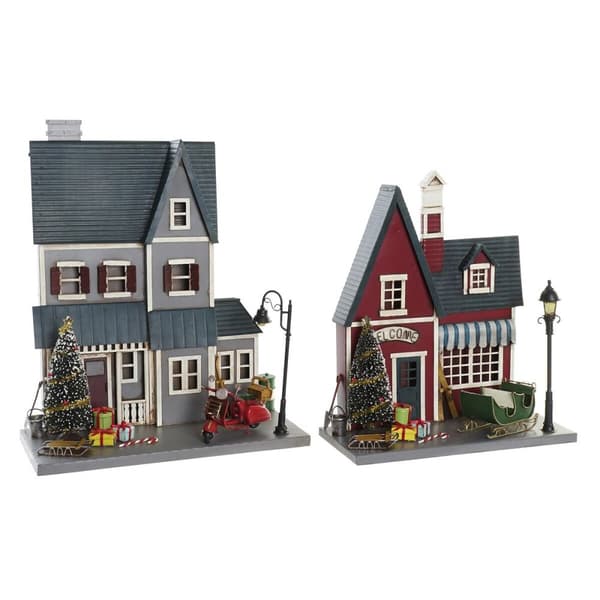 Julepynt DKD Home Decor Metal PVC Hus (30 x 12,5 x 40 cm) (2 enheder)