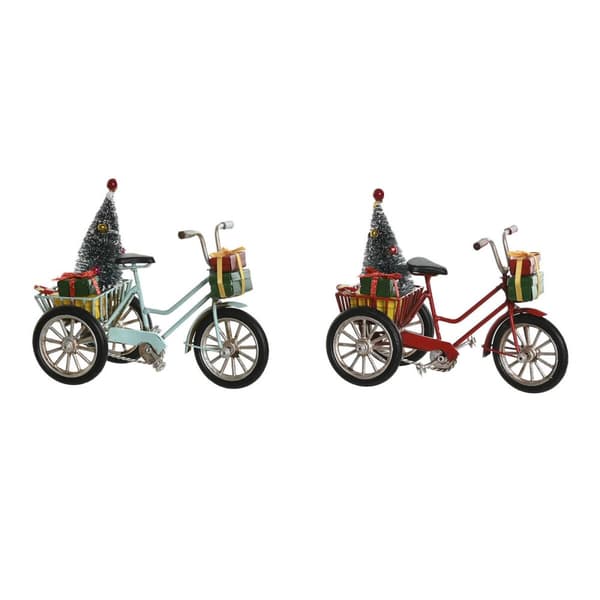 Julekule DKD Home Decor Rød Himmelblå 16 x 8 x 12,5 cm (2 enheter)