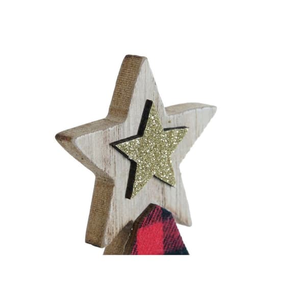 Joulukuusenpallo DKD Home Decor Musta Punainen Puut 11,5 x 4 x 31 cm