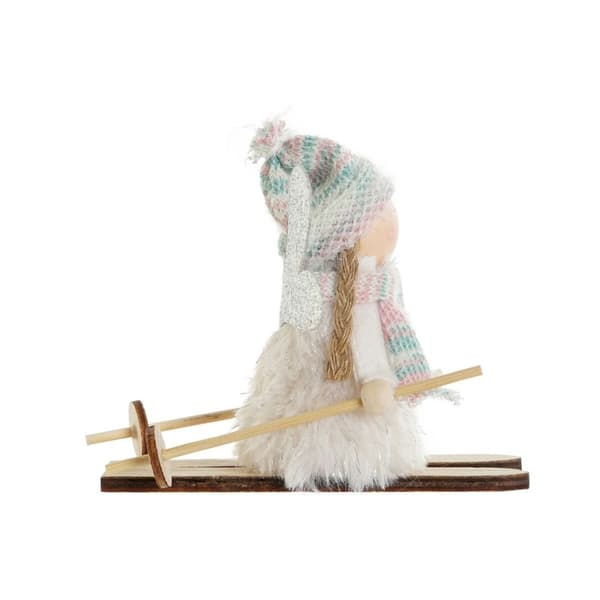 Joulukuusenpallo DKD Home Decor Valkoinen Harmaa Keijukainen 12 x 8 x 10 cm (3 osaa)