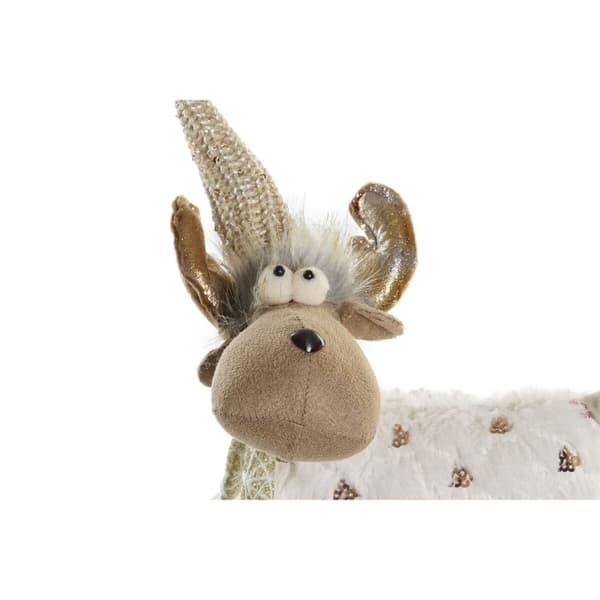 Joulukuusenpallo DKD Home Decor Valkoinen Pinkki Poro 12 x 20 x 40 cm (2 osaa)