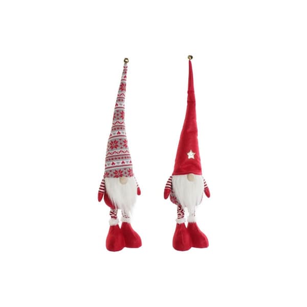 Julgranskula DKD Home Decor Vit Röd Gnom 14 X 11 X 73 cm (2 antal)