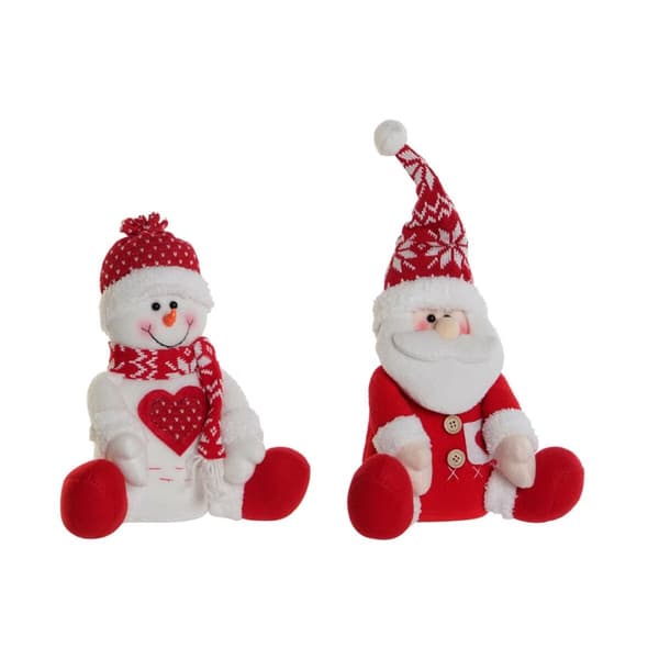 Julgranskula DKD Home Decor Vit Röd 24 x 14 x 30,5 cm (2 antal)