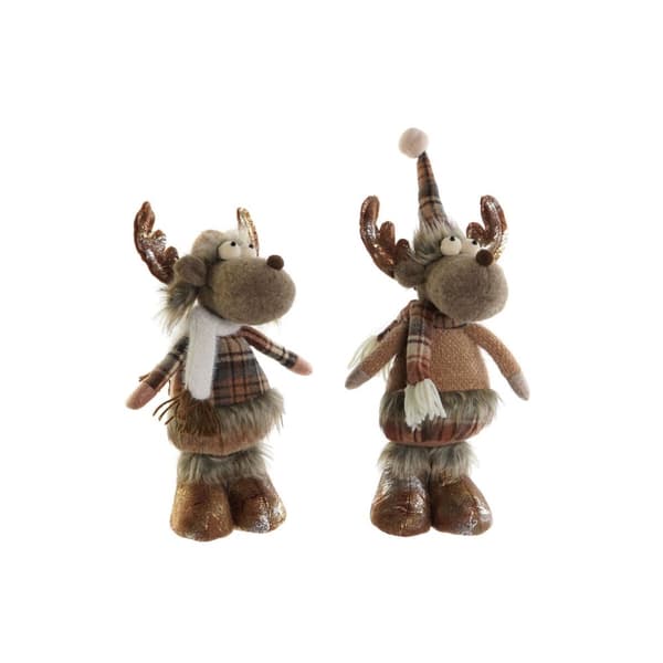 Joulukuusenpallo DKD Home Decor Ruskea Poro 14 x 12 x 35 cm (2 osaa)