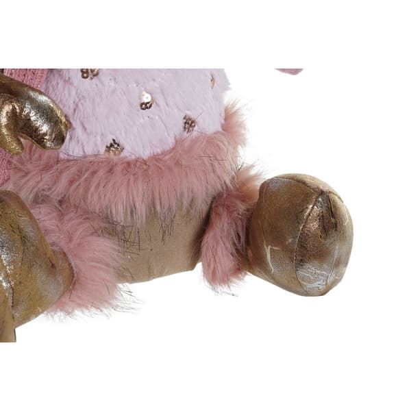 Joulukuusenpallo DKD Home Decor Ruskea Pinkki Kullattu Poro 27 x 16 x 42 cm (2 osaa)
