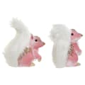 Miniatyrbilde 2 av 2: Julekule DKD Home Decor Hvit Rosa Ekorn 20 x 11 x 22 cm (2 enheter)