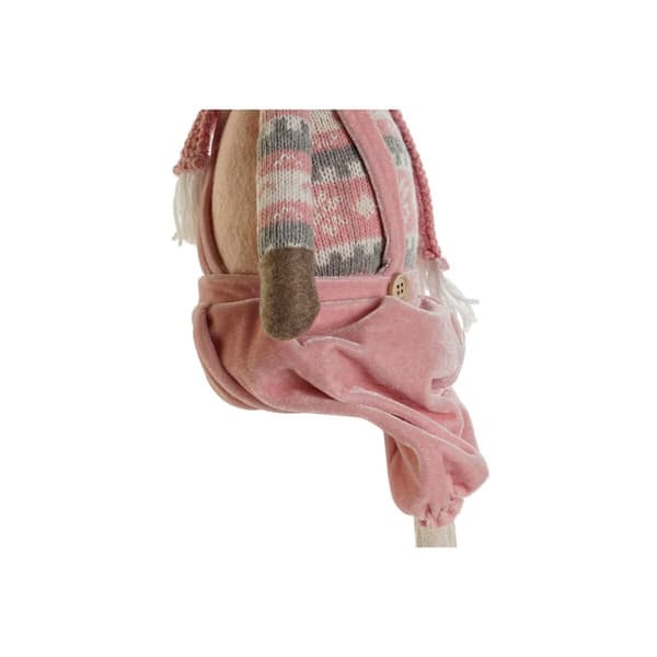 Julekule DKD Home Decor Hvit Brun Rosa Reinsdyr 17 x 14 x 63,5 cm (2 enheter)