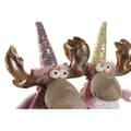 Pikkukuva 2 / 3: Joulukuusenpallo DKD Home Decor Ruskea Pinkki Kullattu Poro 27 x 16 x 42 cm (2 osaa)
