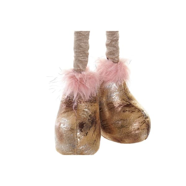Joulukuusenpallo DKD Home Decor Valkoinen Pinkki Kullattu Poro 15 x 17 x 50 cm (2 osaa)