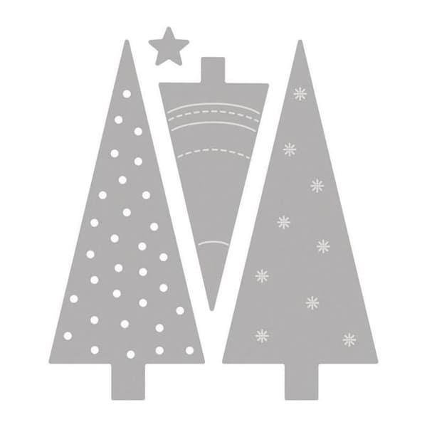 Skärmallskit - LS - Xmas Tree - 0,7x0,7cm till 3x6,9cm - 4 stycken - Svart