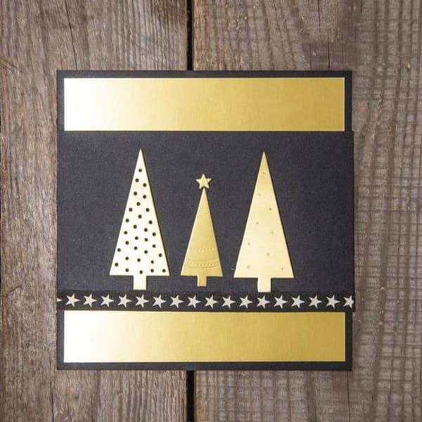 Skärmallskit - LS - Xmas Tree - 0,7x0,7cm till 3x6,9cm - 4 stycken - Svart