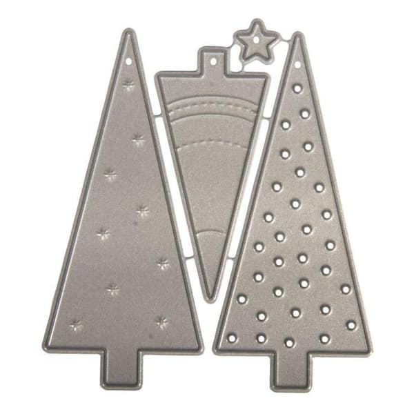 Skärmallskit - LS - Xmas Tree - 0,7x0,7cm till 3x6,9cm - 4 stycken - Svart