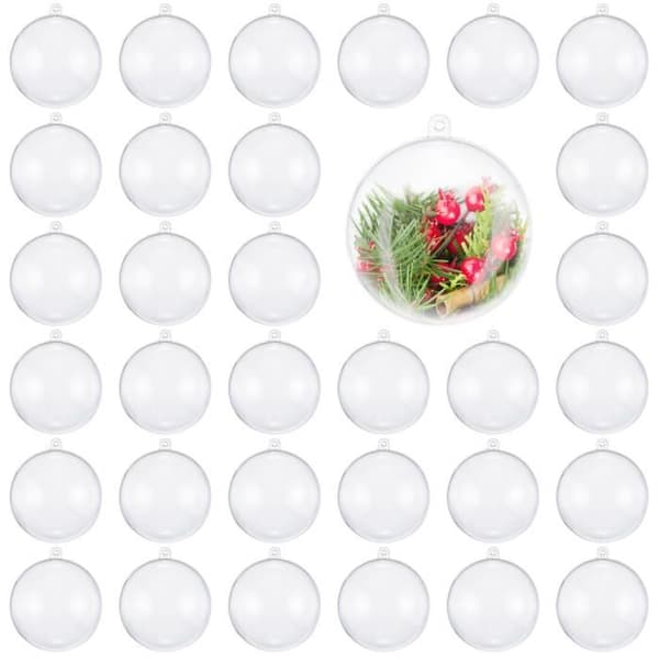 Transparenta Julkulor - TWIDDLERS - 48 stycken - 6 cm - Personlig Dekoration - DIY