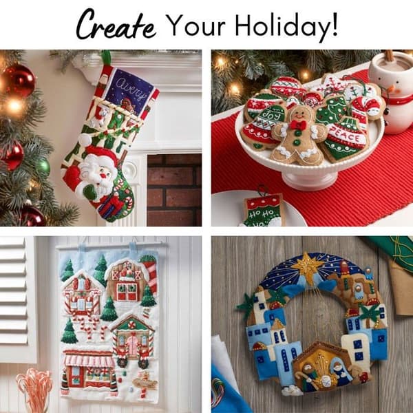 Bucilla - 86584 - Adventskalender Filt Applique Kit - Nordic Tree Design - 43,2 x 61 cm - 43,2 x 61 cm