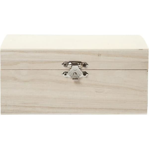Trälåda - Ej specificerad - ref 575440 - Runt lock - Metalllås - Brun