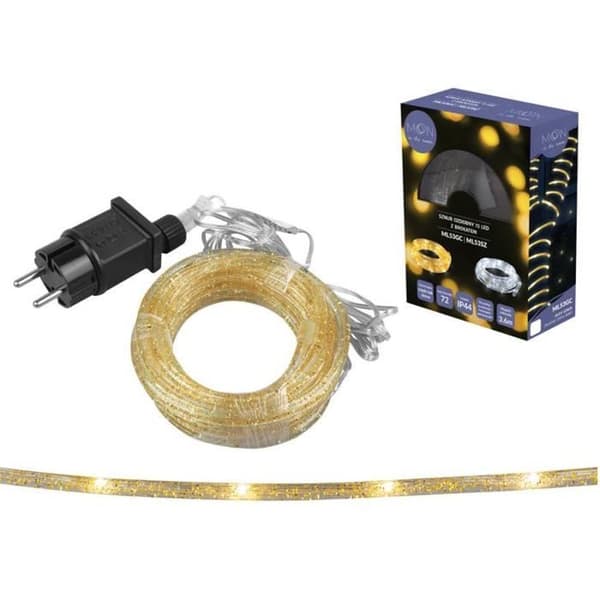 Rörelsetub Moon in the Room ML53GC Dekorativ sladd 72 LED 3.6m med varmt vit guldglitter IP44