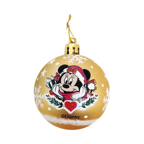 Julgranar av plast - DISNEY - Minnie - 10-pack - Diameter 6cm - Handdekorerade