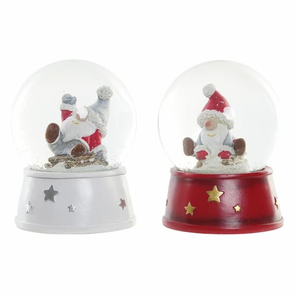Julgranskula DKD Home Decor Harts Glas Tomte (2 pcs) (9.5 x 9.5 x 13.5 cm)
