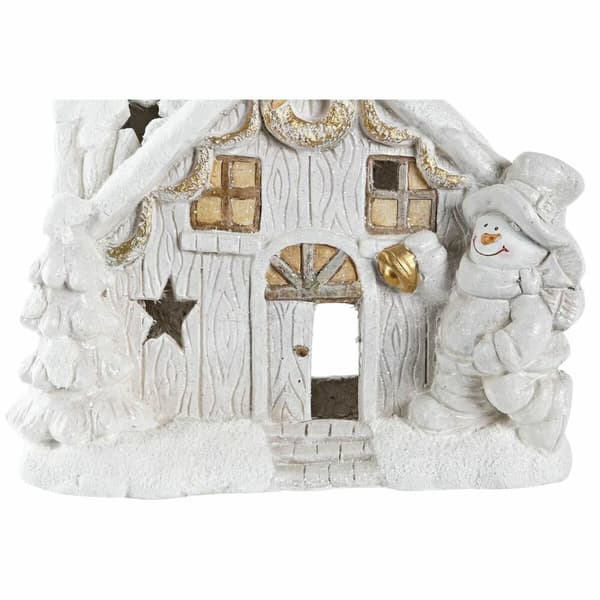 Julgranskula DKD Home Decor Hus Snöfall Magnesium (38 x 21 x 45 cm) (2 antal)