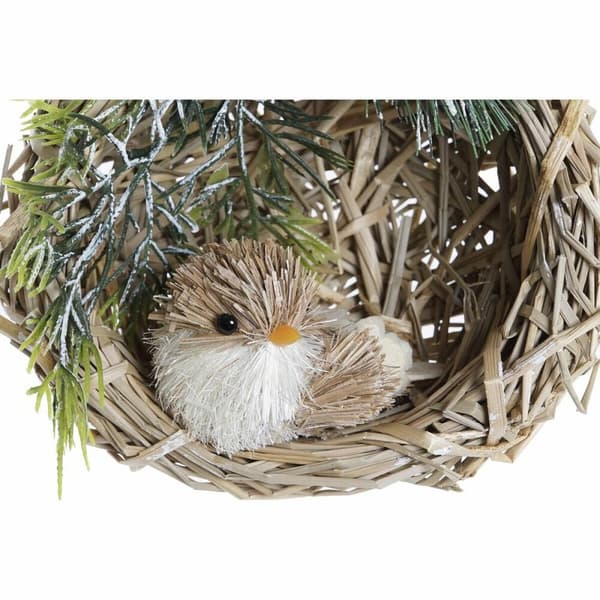 Julgranskula DKD Home Decor Polyester Rattan (14 x 11 x 15 cm) (2 antal)