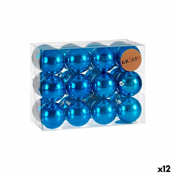 Uppsättning av julkulor Krist+ K1912477-1 Blå Plast (12 antal)