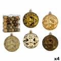 Miniatyrbild 1 av 2: Uppsättning av julkulor 7 cm Grön Gyllene PVC (4 antal)